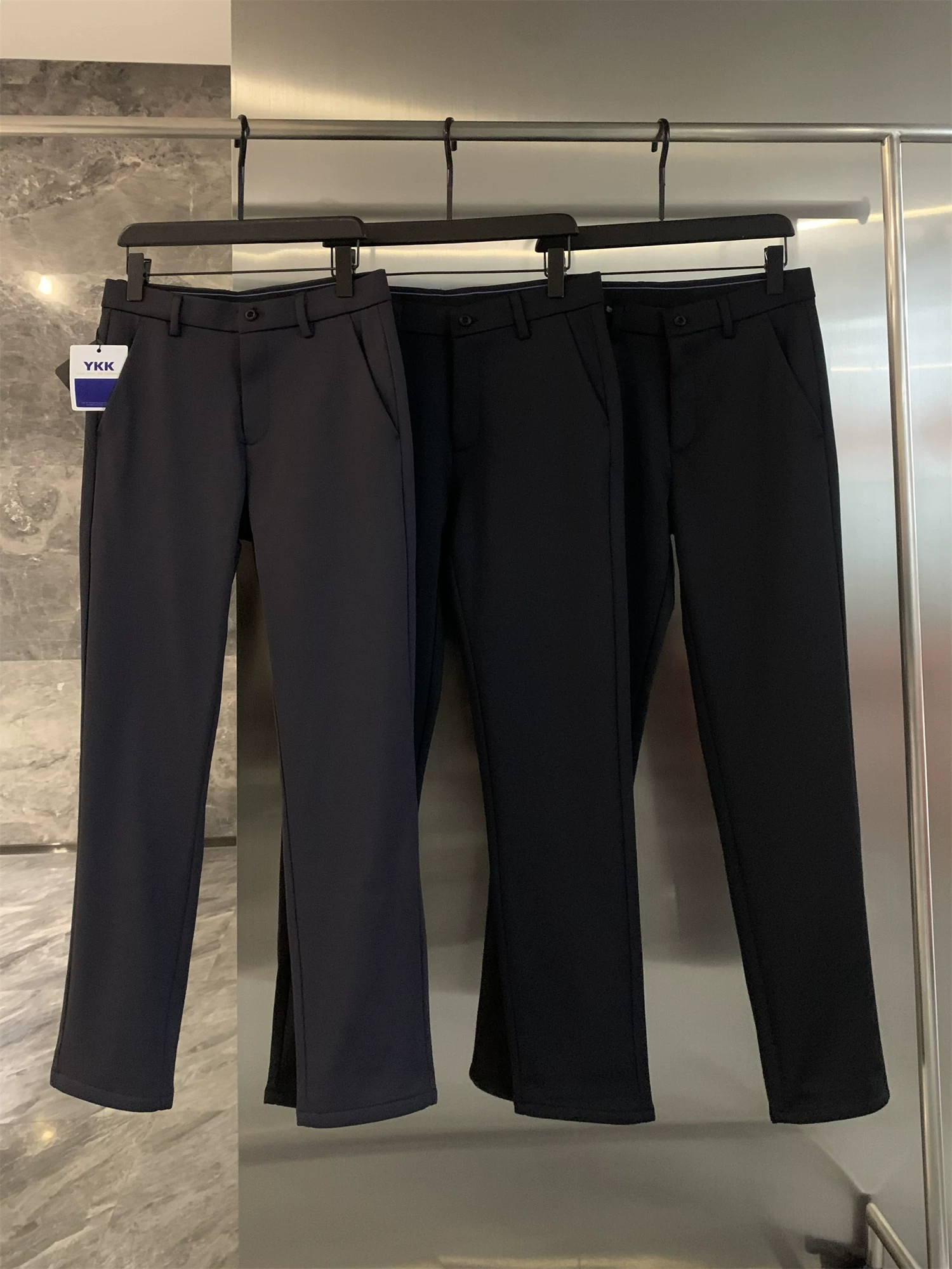 Quần nam chất liệu len pha Don Quixote! Phong cách kinh doanh nhẹ nhàng mùa thu đông, dày dặn, ấm áp, chống nhăn, co giãn, đa năng, kiểu dáng thường ngày.