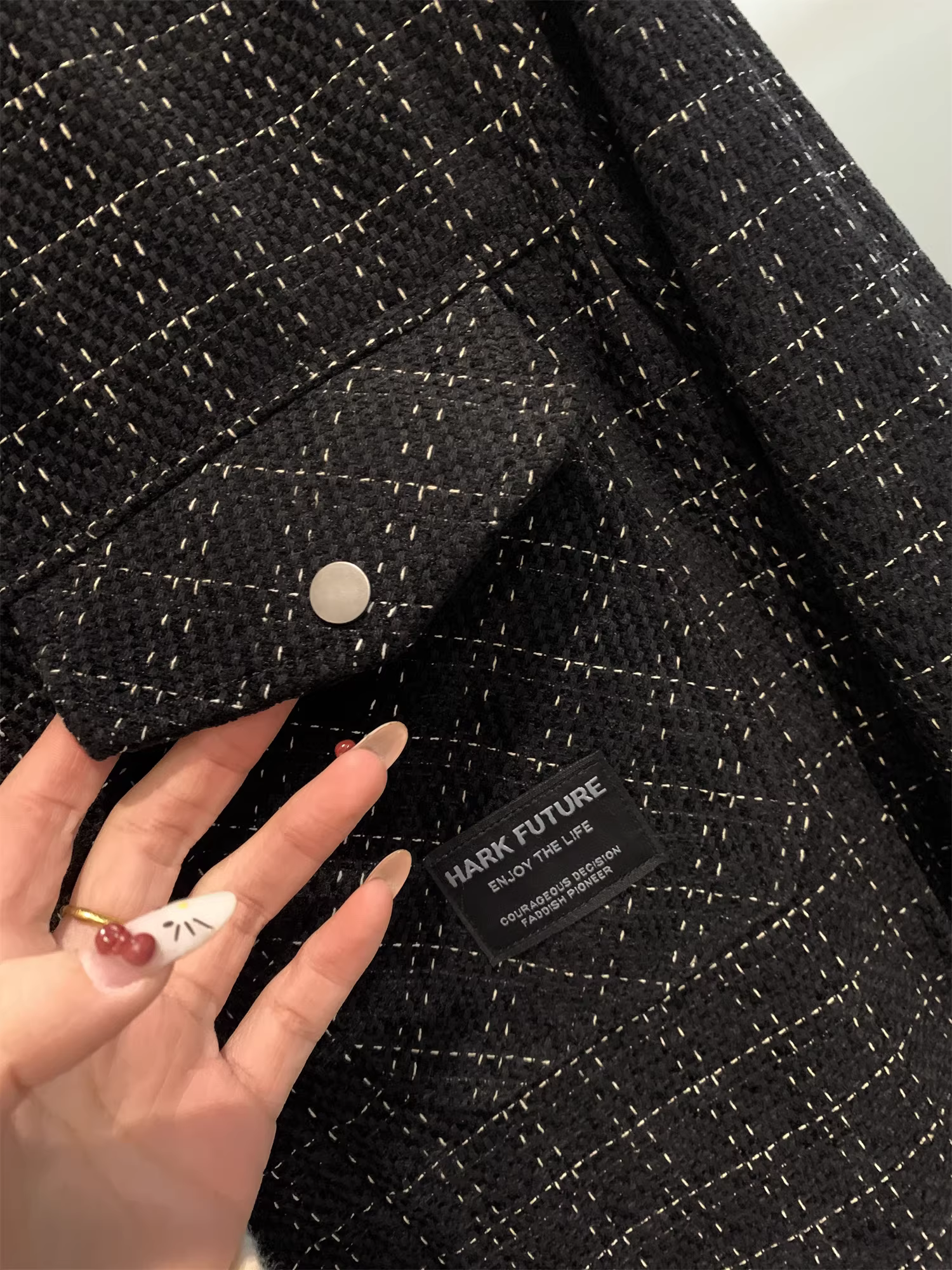 Don Quixote H series rất hay! Họa tiết kẻ caro! Áo khoác nam đa năng, kiểu dáng thường ngày, cổ trụ, hợp thời trang mùa thu đông