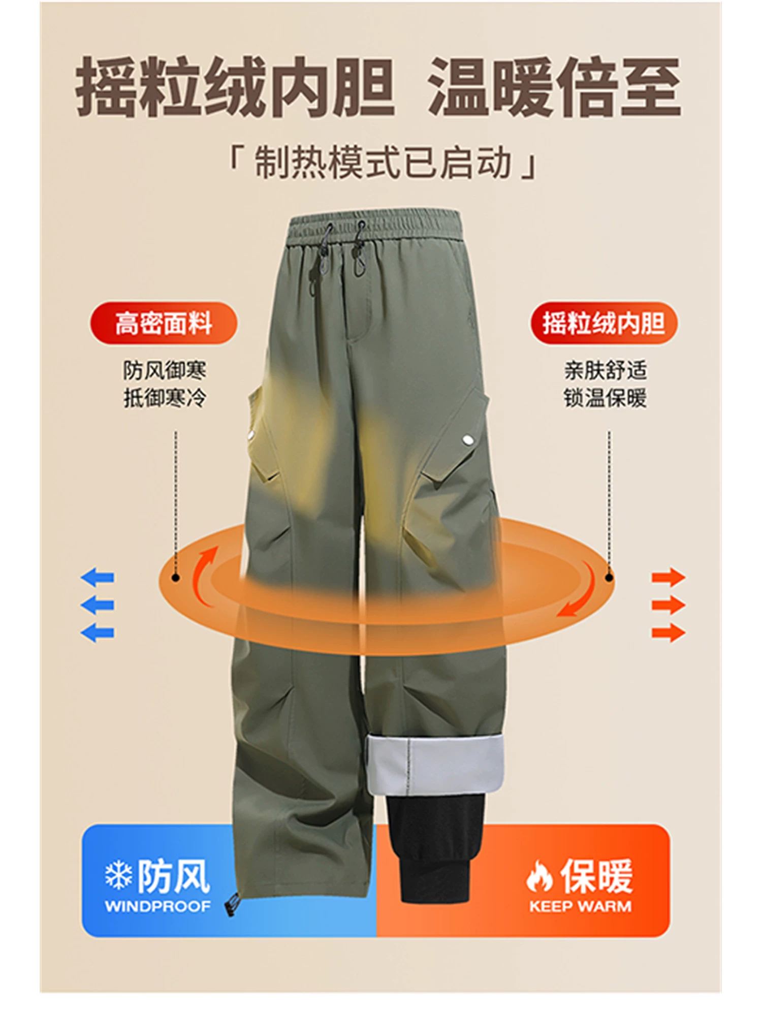 Don Quixote Outdoor 3 trong 1! Có lớp lót lông cừu có thể tháo rời! Quần thể thao mùa thu đông dành cho nam, thích hợp đi bộ đường dài và trượt tuyết.