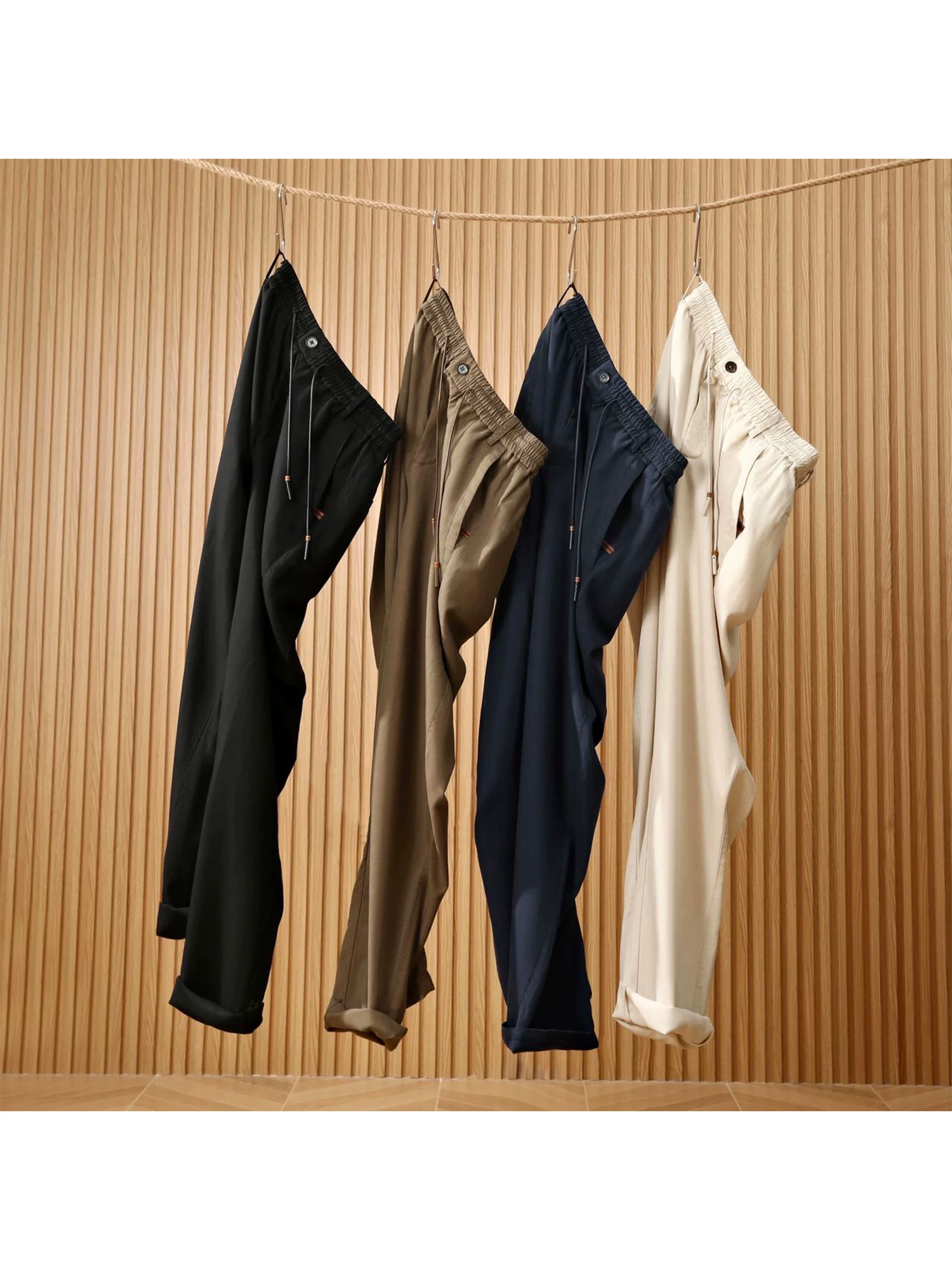 Phong cách tiền cổ Don Quixote! Vải lanh Tencel! Quần nam xu hướng mùa xuân/hè, thoáng mát, mềm mại, không nhăn.