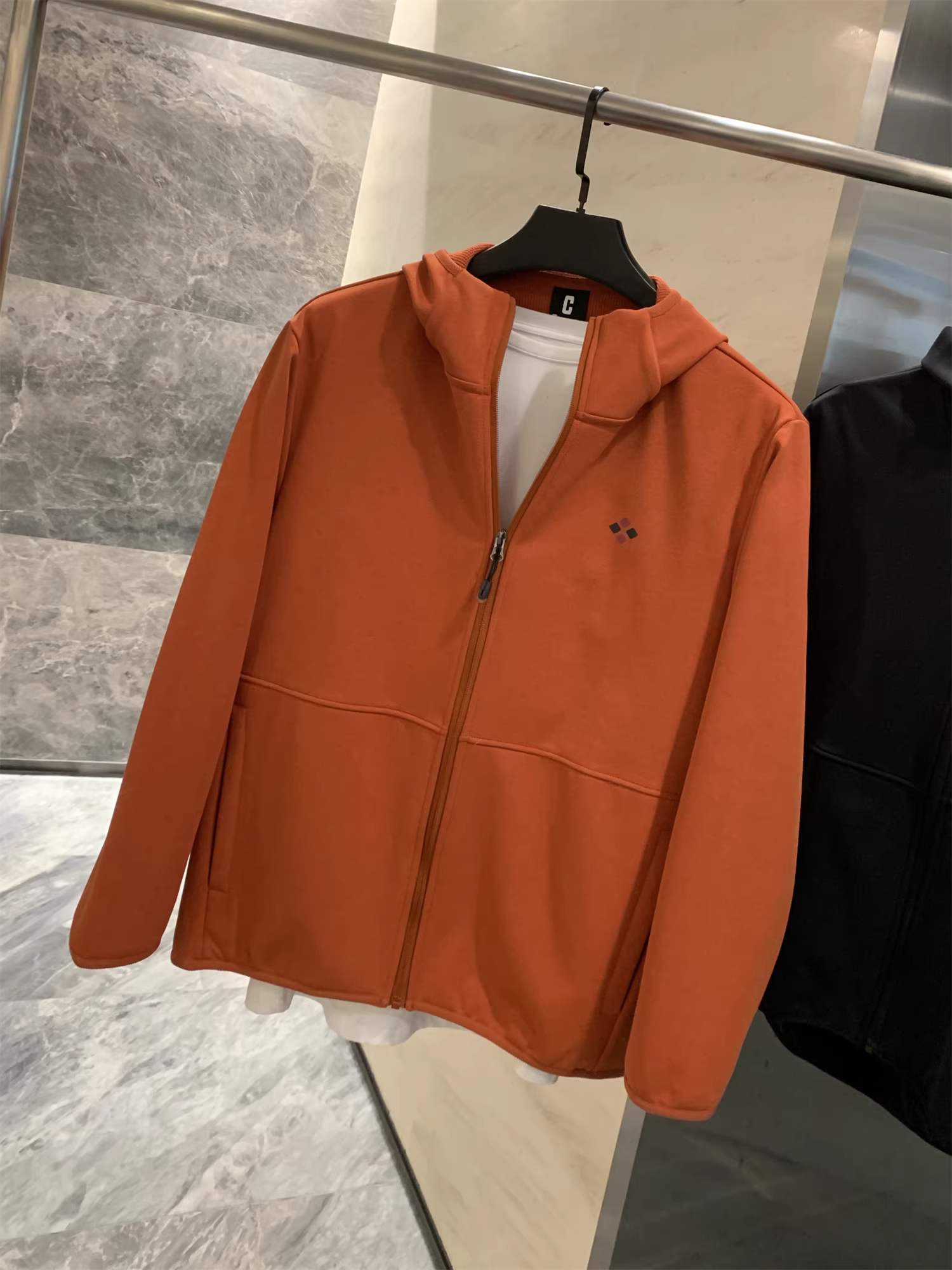 Áo khoác cardigan nam có mũ trùm đầu, chất liệu nhung kẻ caro Don Quixote! Chống gió và giữ ấm! Áo khoác thể thao ngoài trời mùa thu đông.