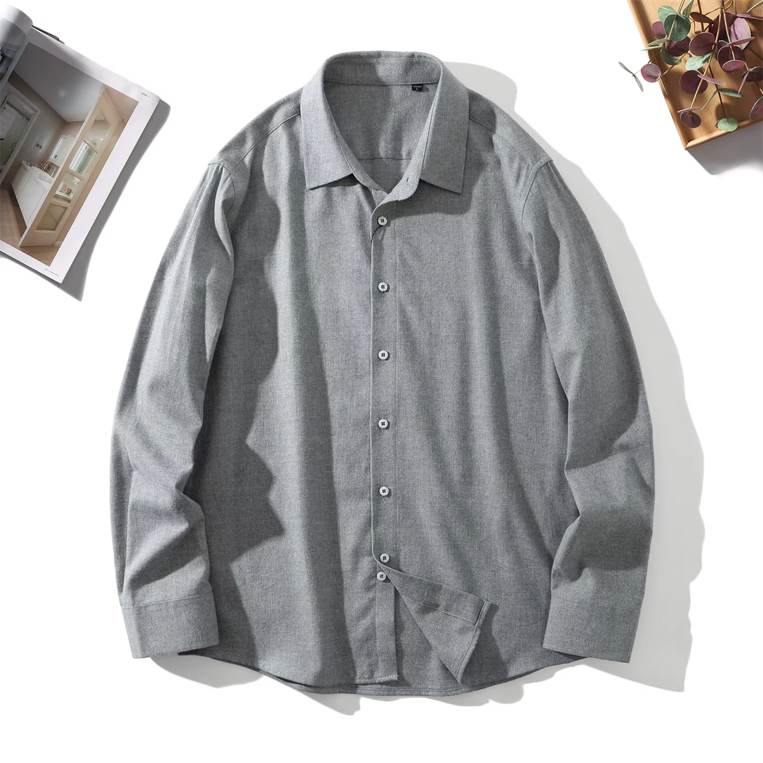 Áo sơ mi nam Don Quixote 100% cotton chải kỹ! Màu trơn, phong cách thường ngày! Áo sơ mi dài tay công sở nhẹ nhàng, thích hợp cho mùa xuân và mùa thu.