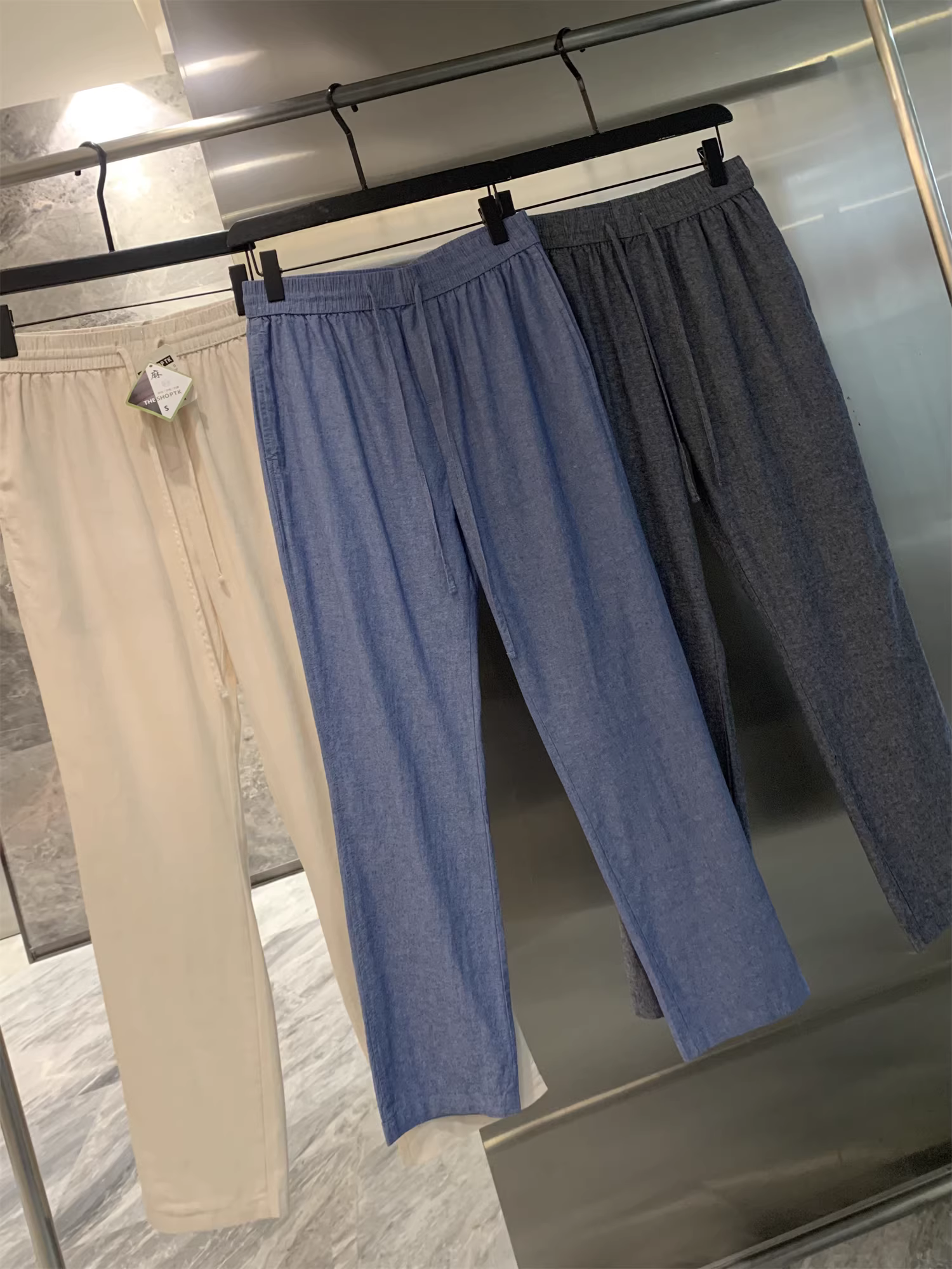 Don Quixote 60% vải lanh + 40% cotton! Chất liệu vải cao cấp, thoáng mát, mềm mại, tạo cảm giác mát lạnh, quần âu ống đứng mùa hè dành cho nam.