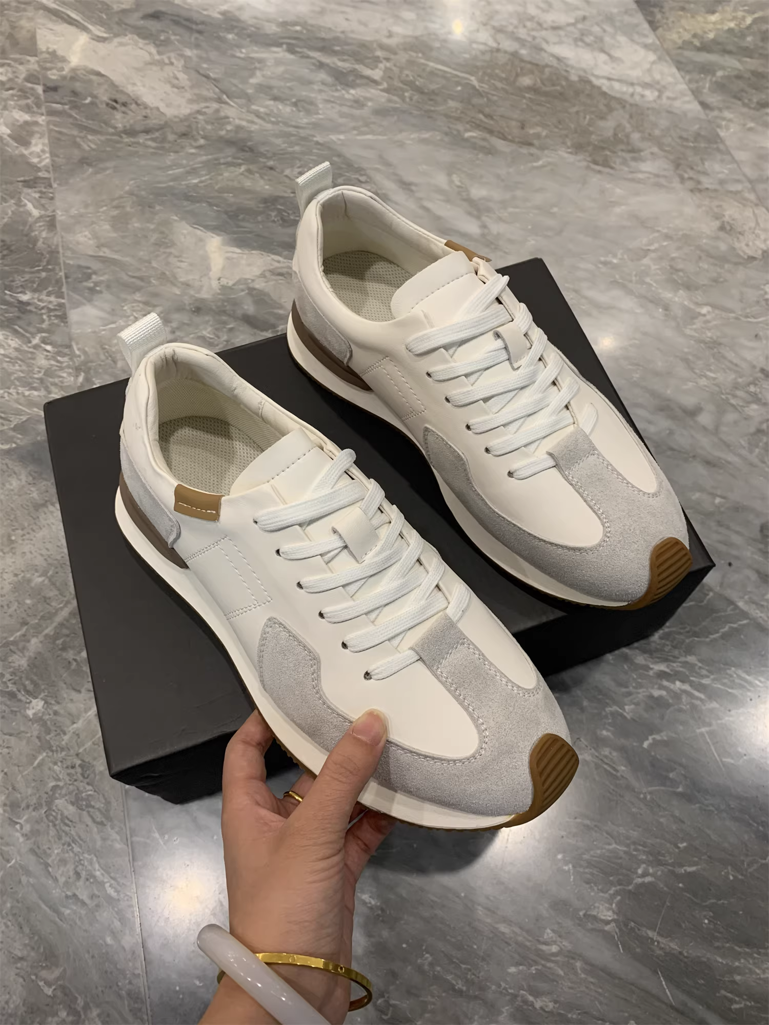 Dòng sản phẩm Golf Don Quixote! Da bò cao cấp! Giày thể thao nam da thật cổ điển, chất lượng cao.