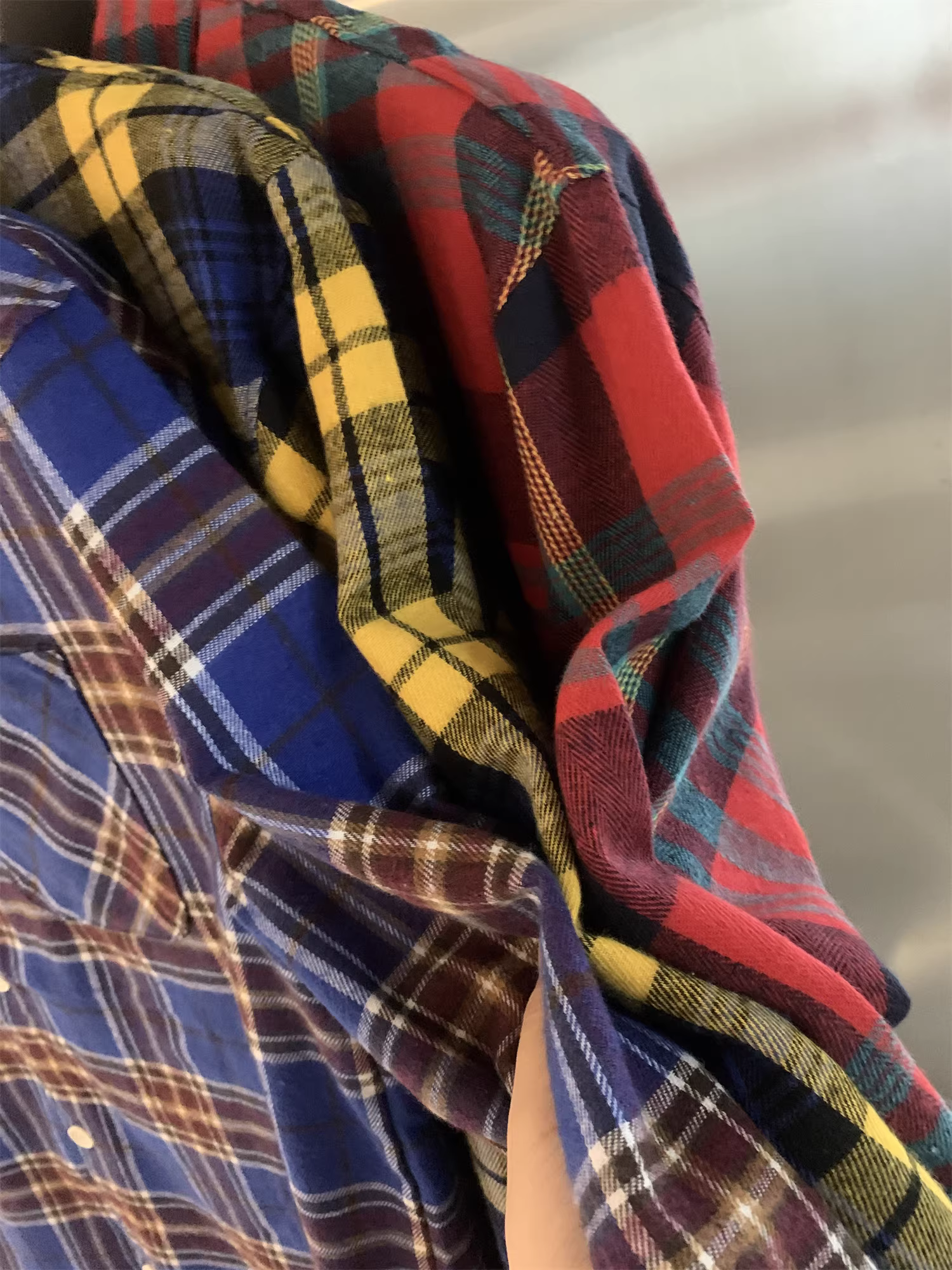 Don Quixote phong cách retro Mỹ! Áo sơ mi kẻ caro dài tay chất liệu flannel cotton 100% chải kỹ! Áo sơ mi nam mùa thu phong cách thường ngày