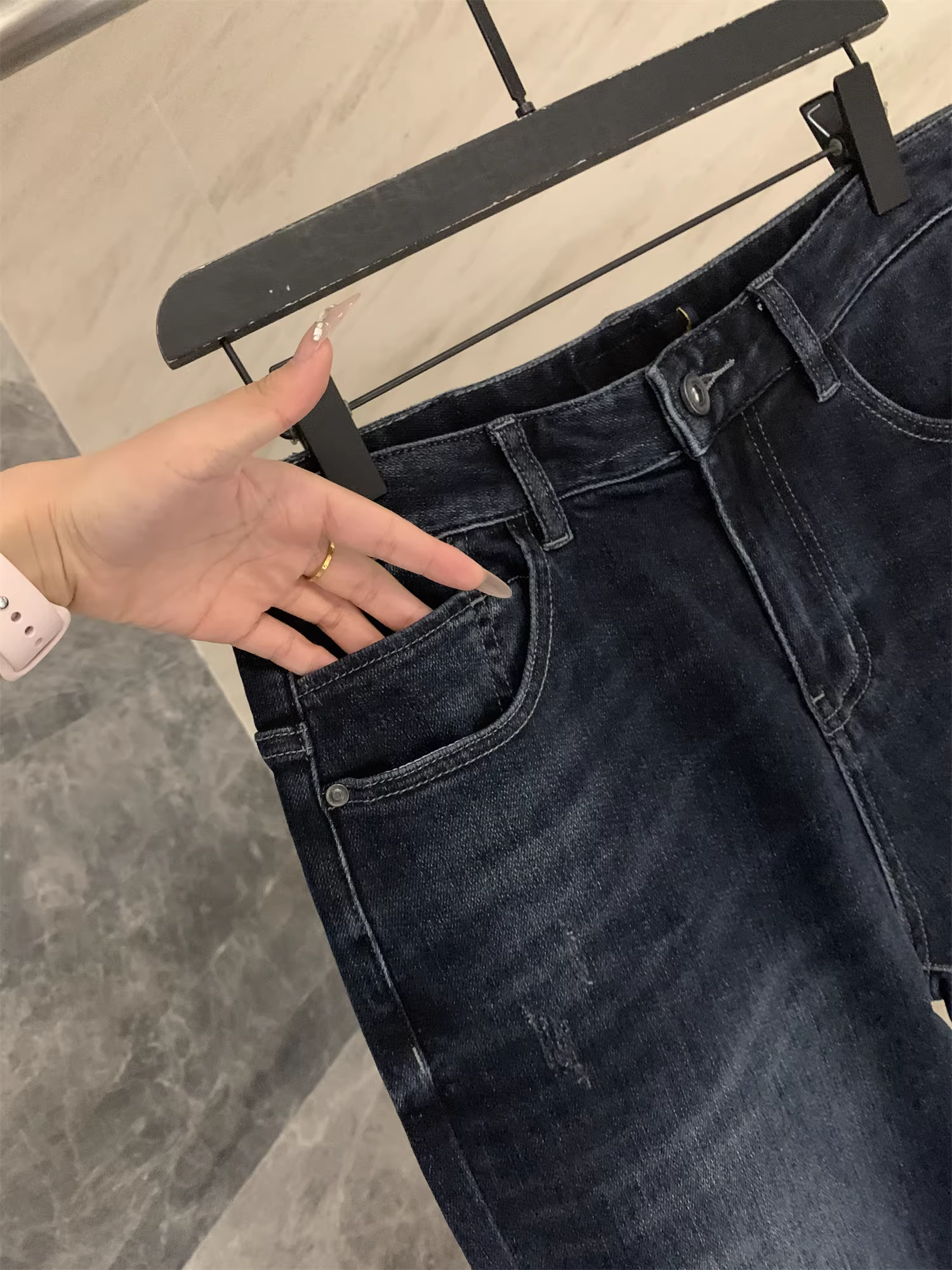 Giảm giá Don Quixote! Bộ sưu tập Cloud Denim! Quần jean denim xước, phai màu, kiểu dáng thường ngày.