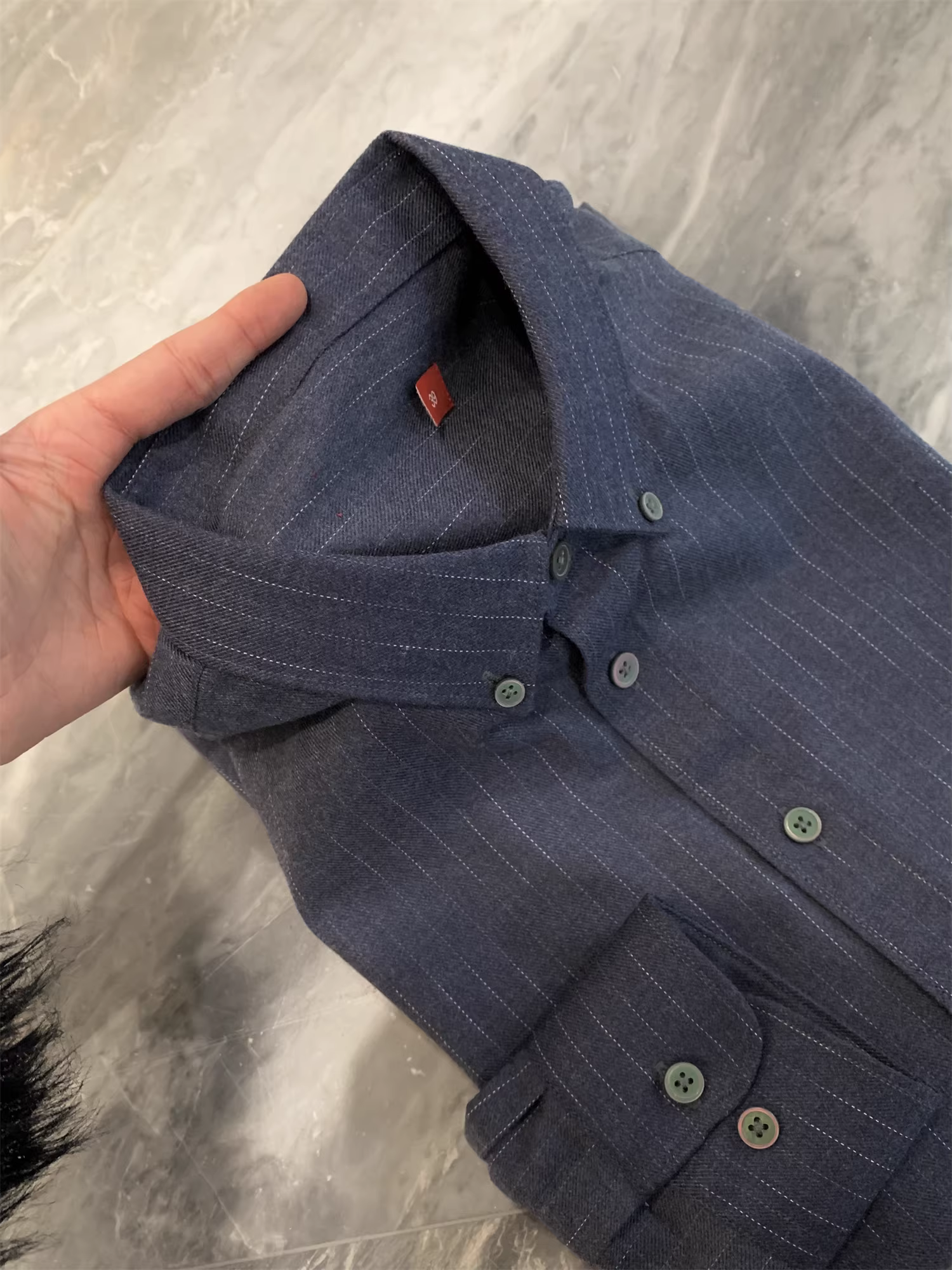 Vải chải kỹ hai mặt Don Quixote Warm! Áo sơ mi dài tay sọc dọc dành cho nam giới mùa xuân và mùa thu hợp thời trang