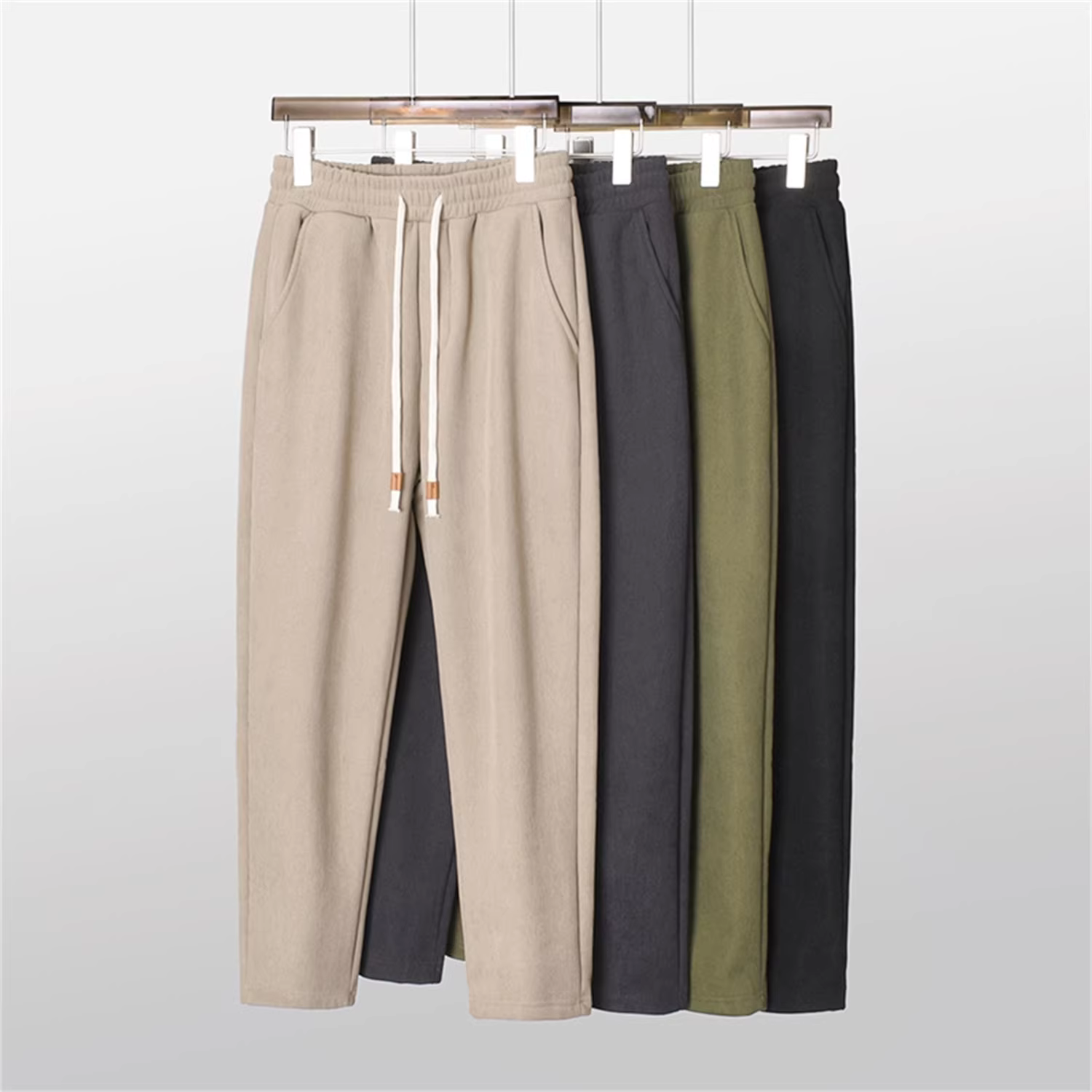 Dòng thiết kế Don Quixote! Chất liệu nỉ dày 450g! Quần nam ngoài trời chất liệu nỉ, kiểu dáng thẳng, phong cách thường ngày, quần thể thao thời thượng.