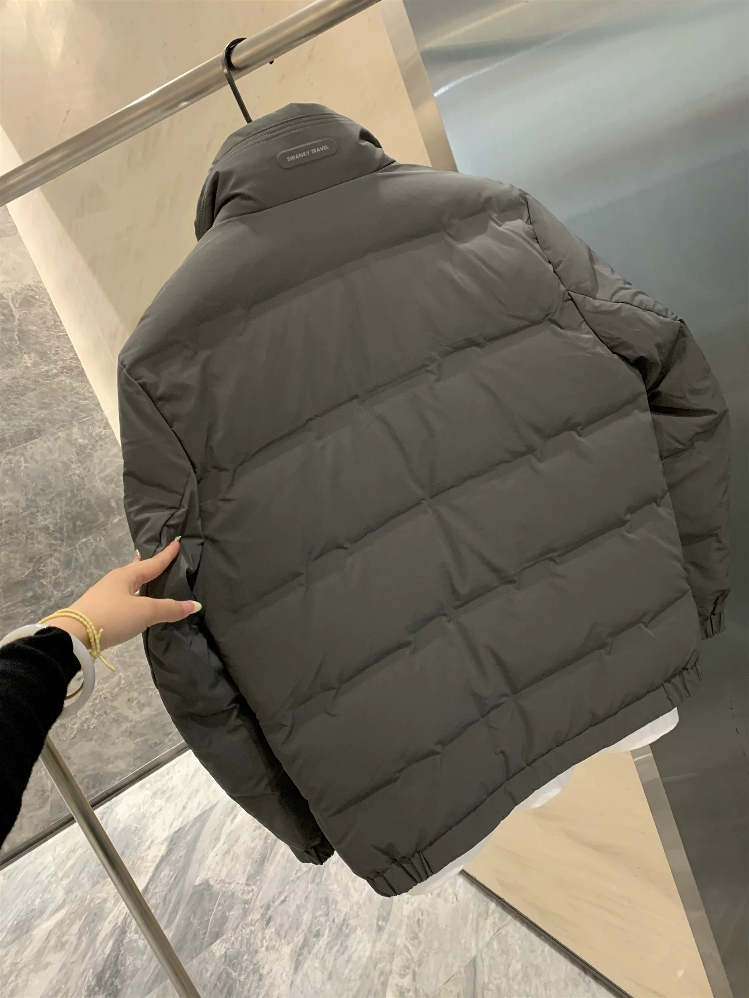 Áo khoác phao nam Don Quixote 90% lông vũ vịt! Áo khoác phao nam mùa đông phối len, cổ đứng tháo rời, kiểu dáng thời trang