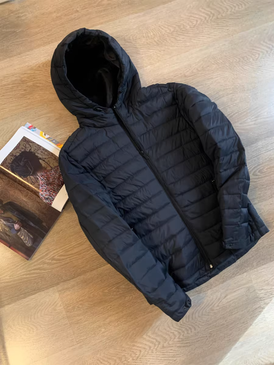 Don Quixote đặt hàng K! Áo khoác cotton có mũ trùm đầu thời trang mùa đông dành cho nam, đơn giản, nhẹ, ấm áp, giản dị, không thấm nước.