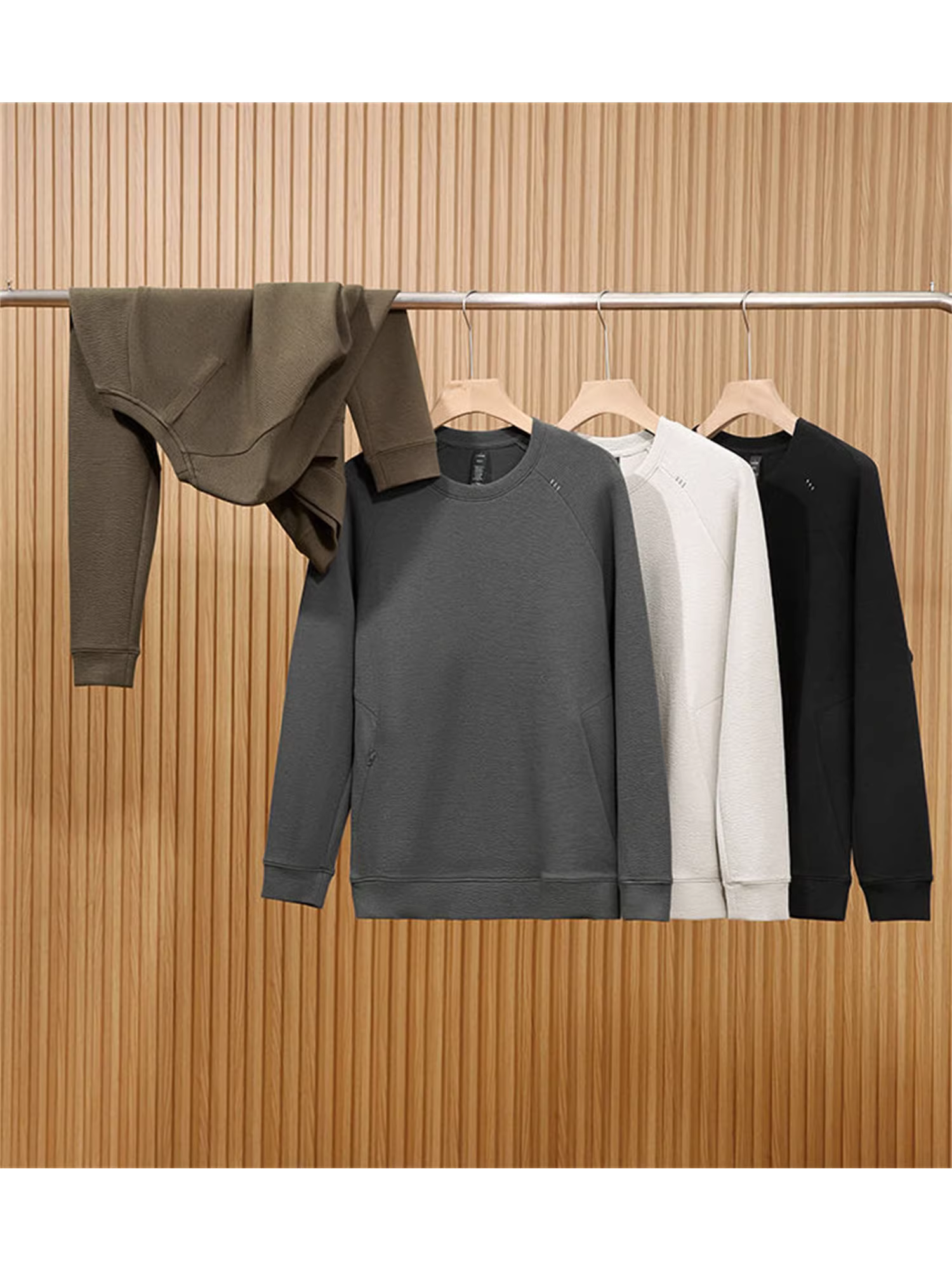 Don Quixote Lemon Series! Vải jacquard dệt kim hai mặt! Xu hướng áo len dài tay raglan dành cho nam mùa xuân và mùa thu.