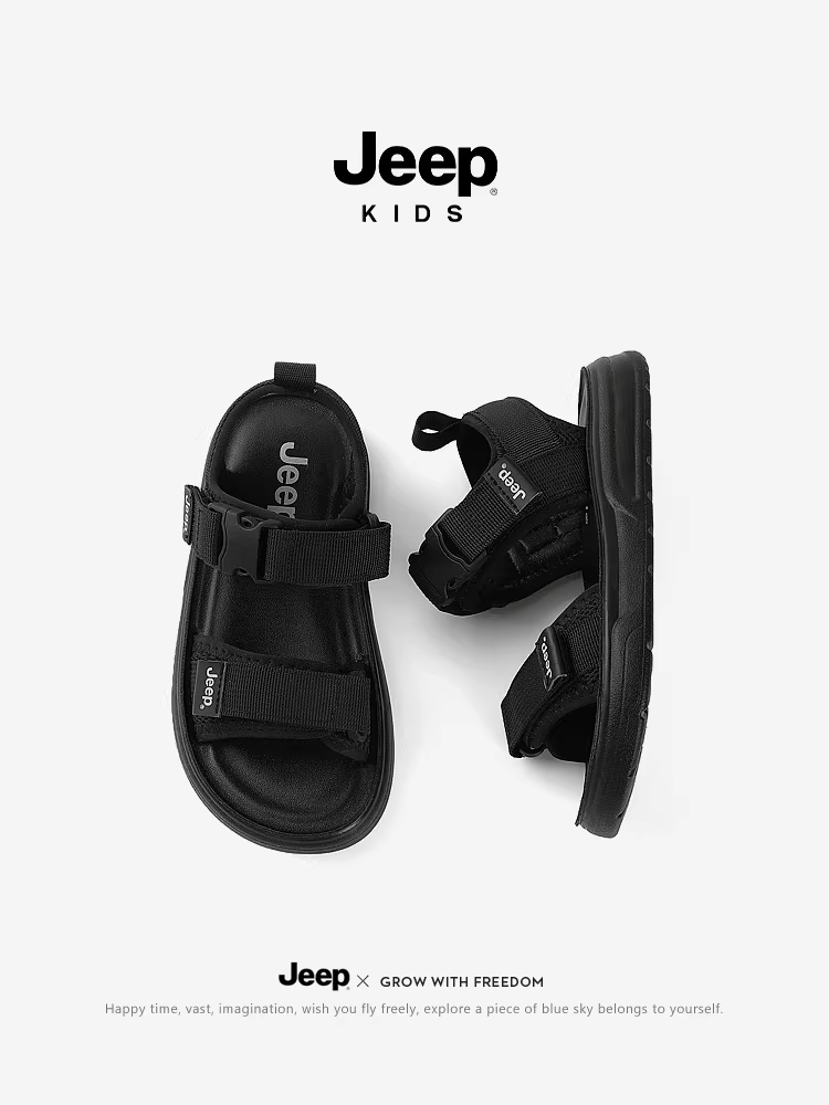 Dép Jeep thể thao mùa hè kiểu mới 2025 dành cho trẻ em, size trung và lớn, đế mềm chống trơn, giày đi biển cho bé trai