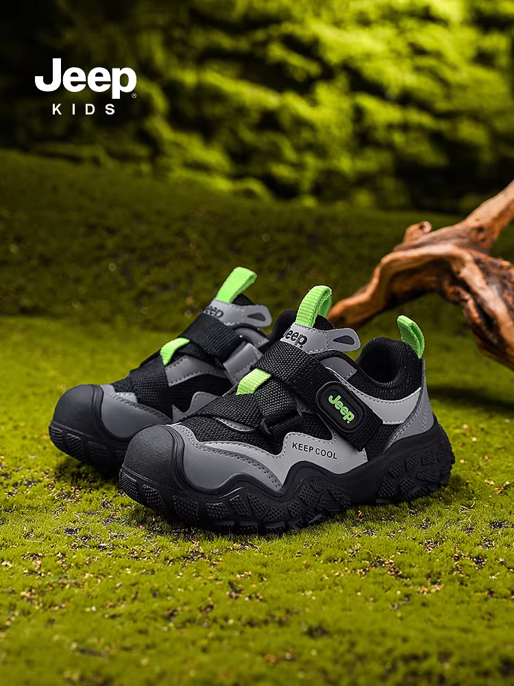 Giày trẻ em Jeep, giày thể thao trẻ em, kiểu mới mùa thu 2025, giày chạy bộ đế mềm chống trơn cho bé trai, giày thường ngày cho bé gái