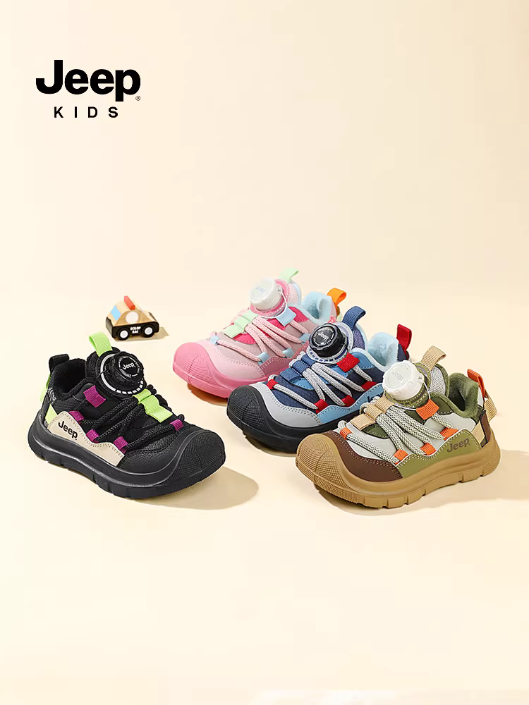 Giày trẻ em Jeep dành cho bé trai mùa đông Giày cotton đế mềm lót lông cừu Giày trẻ sơ sinh Giày trẻ em Giày thể thao trẻ em ổn định