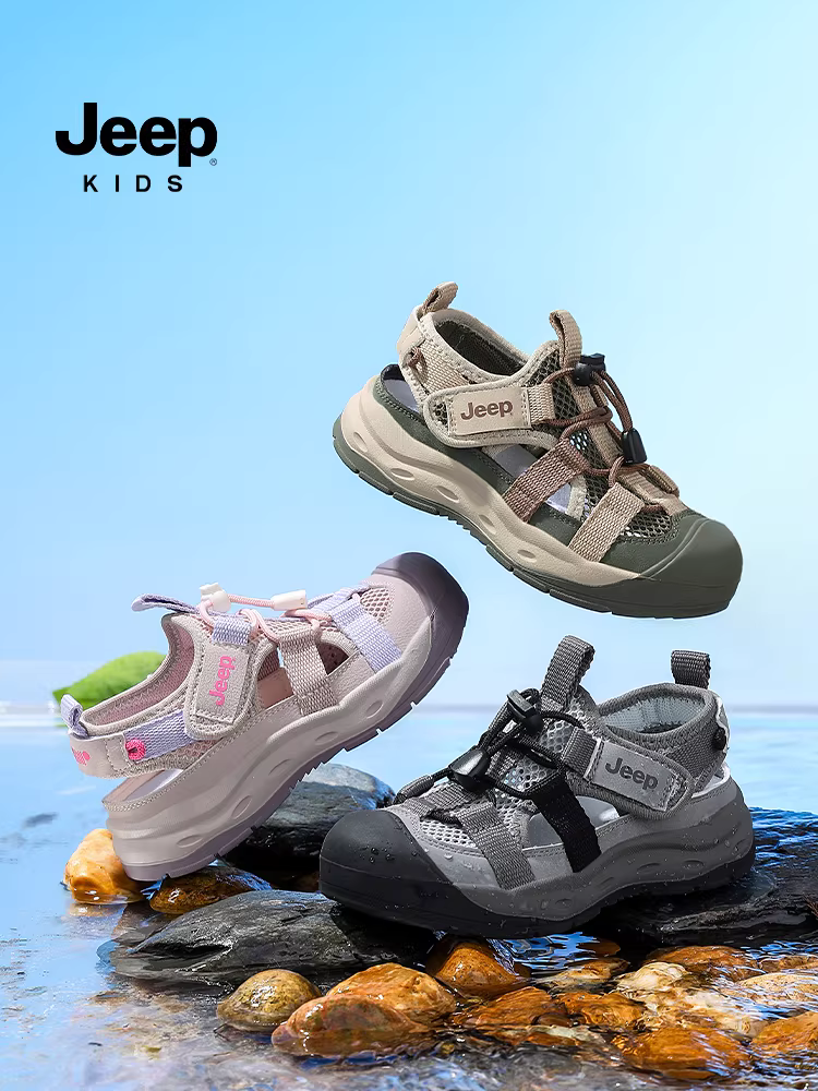 Dép kín mũi trẻ em Jeep, giày bé trai mùa hè 2025, giày nước bé gái, giày đi biển, giày trẻ em thường ngày