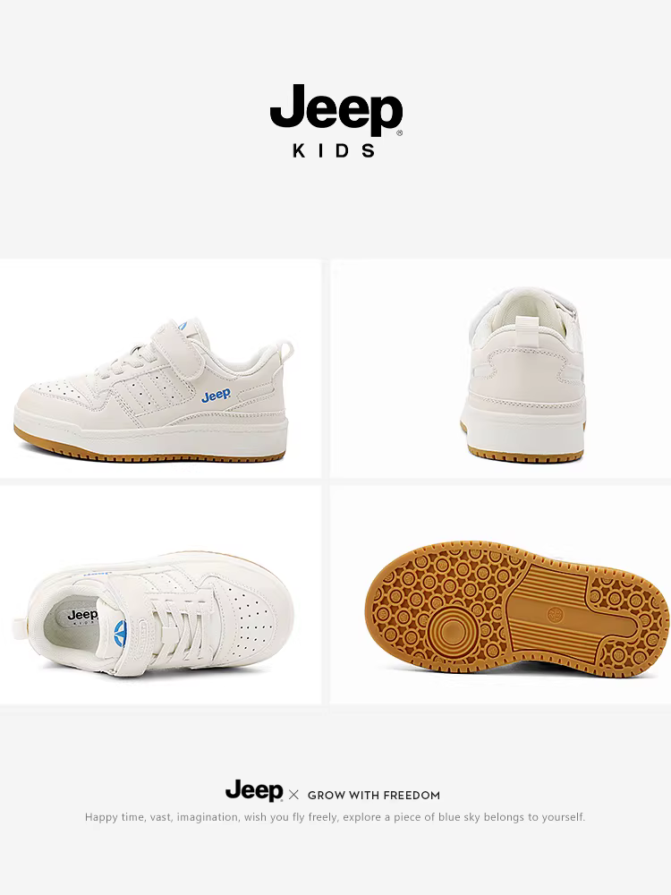 Giày trẻ em Jeep giày thể thao mùa hè 2025 giày thể thao mới đa năng màu trắng giày trẻ em nam và nữ