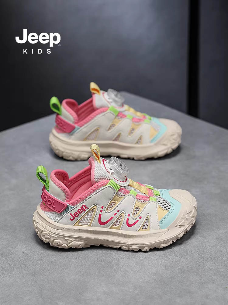 Giày trẻ em Jeep, giày nữ, giày thể thao lưới trẻ em, giày đi bộ ngoài trời chống trượt mùa thu mới 2025 cho bé trai