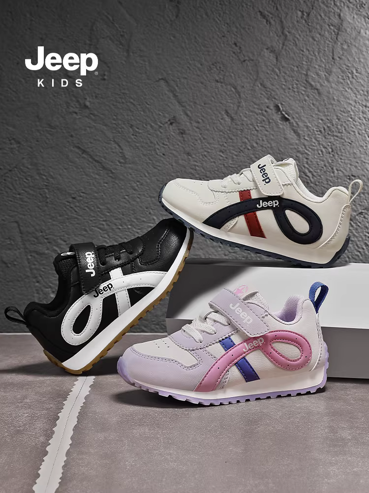 Giày thể thao nữ Jeep mùa thu 2025, giày thể thao thường ngày bằng da không thấm nước, giày sneaker trẻ em, giày Forrest Gump