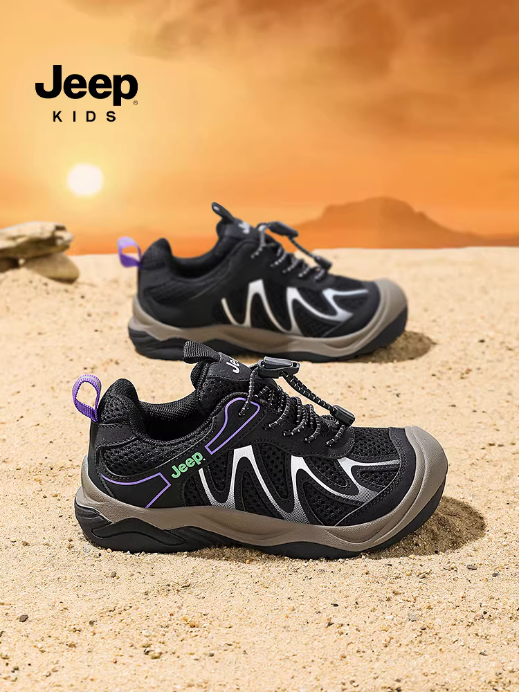 Giày thể thao bé trai Jeep 2025 mùa thu mới, giày chạy bộ ngoài trời đế mềm thoáng khí, giày leo núi trẻ em