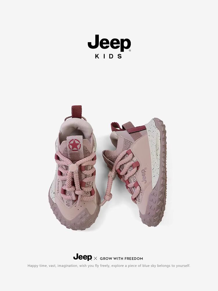 Giày trẻ em Jeep kiểu vớ mùa thu 2024, giày lười da không thấm nước, giày trẻ em, giày nữ