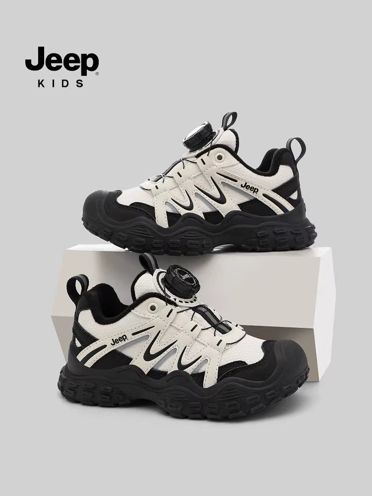 Giày thể thao nam trẻ em Jeep có lớp lót lông cừu, giày cotton ấm áp, giày đi bộ đường dài ngoài trời, giày trẻ em mới mùa đông 2025.