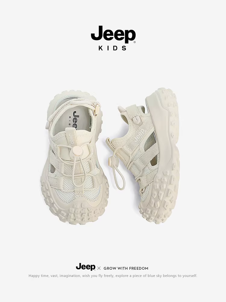 Dép kín mũi trẻ em Jeep, giày mùa hè 2025 mới cho bé trai, giày chống trơn, giày đi biển cho bé gái