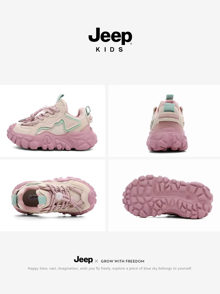 Giày trẻ em Jeep, giày thể thao trẻ em, giày bé gái lót lông cừu, giày đi bộ đường dài ngoài trời mùa đông cho trẻ lớn, giày cotton thông thường