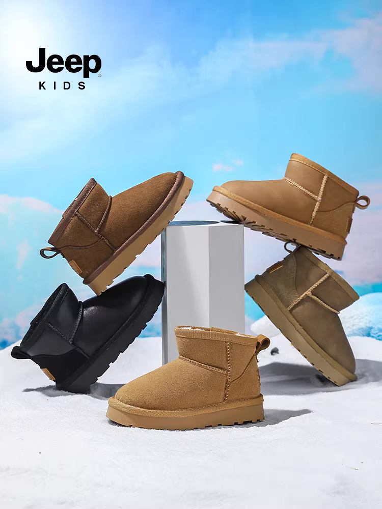 Giày bông cỡ lớn mùa đông cho bé gái, ủng bông Đông Bắc, ủng lông trẻ em, ủng tuyết mới cho bé trai năm 2025