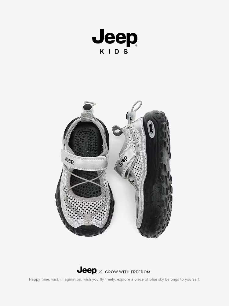 Dép trẻ em Jeep dành cho bé trai, giày đi nước mũi kín để lội nước và đi theo dòng sông, mẫu mới mùa hè 2025, giày thể thao đi biển cho bé gái, chống trơn trượt.