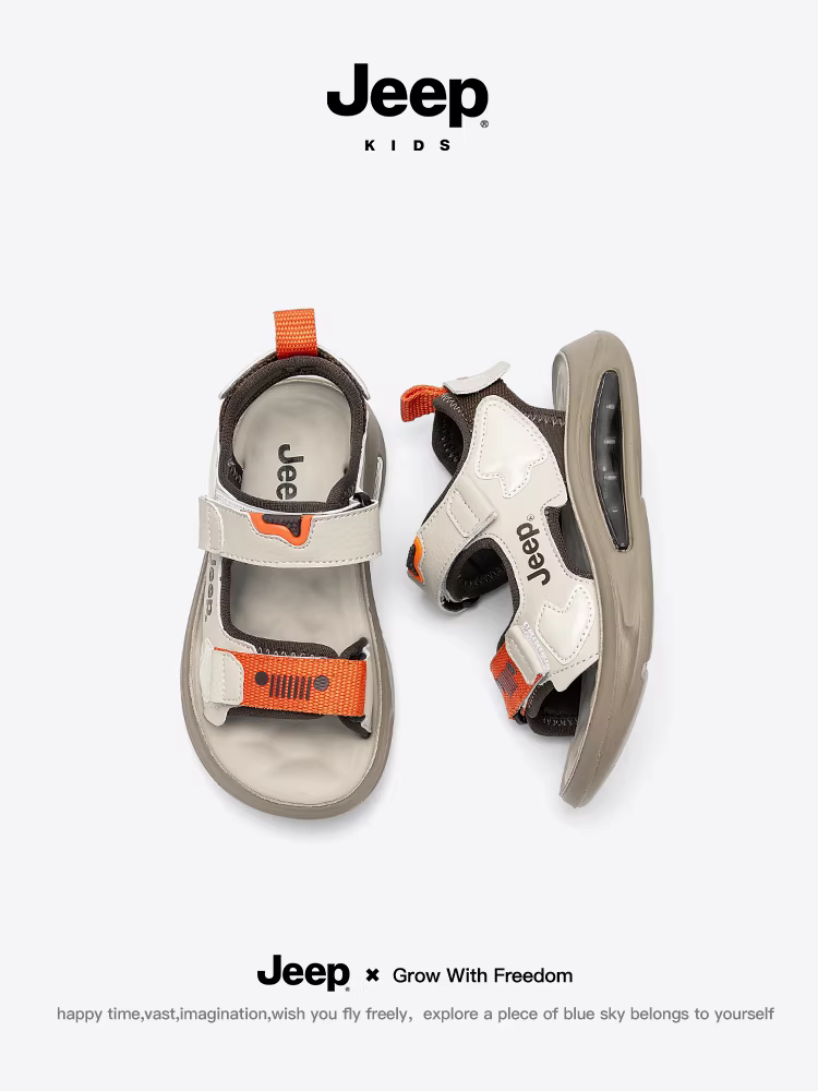 Dép trẻ em Jeep dành cho bé trai và bé gái, phong cách mùa hè, giày đi biển cho trẻ lớn, giày thể thao và giải trí đế mềm mới 2025