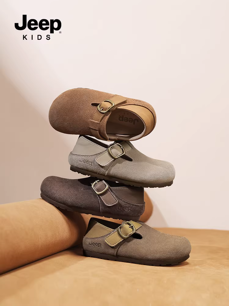Giày trẻ em Jeep, giày da nhỏ cho bé gái, mẫu mới xuân 2025, giày Birkenstock trẻ em, giày đơn thời trang, giày bé gái.