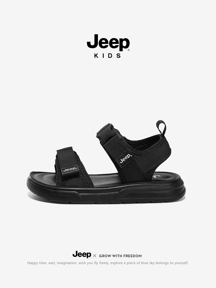 Dép Jeep thể thao mùa hè kiểu mới 2025 dành cho bé trai, size trung và lớn, đế mềm chống trơn, đi biển