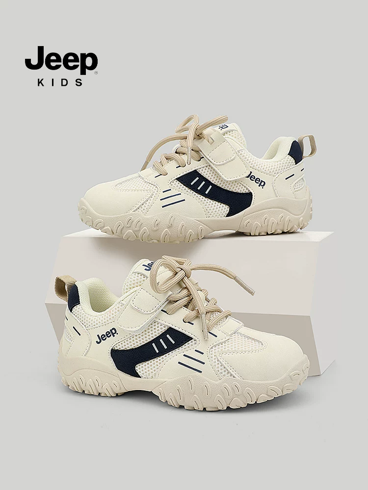 Giày chạy bộ trẻ em Jeep, giày nữ đế mềm nhẹ, giày thể thao mùa thu mới cho bé trai cỡ vừa và lớn năm 2025, thoáng khí