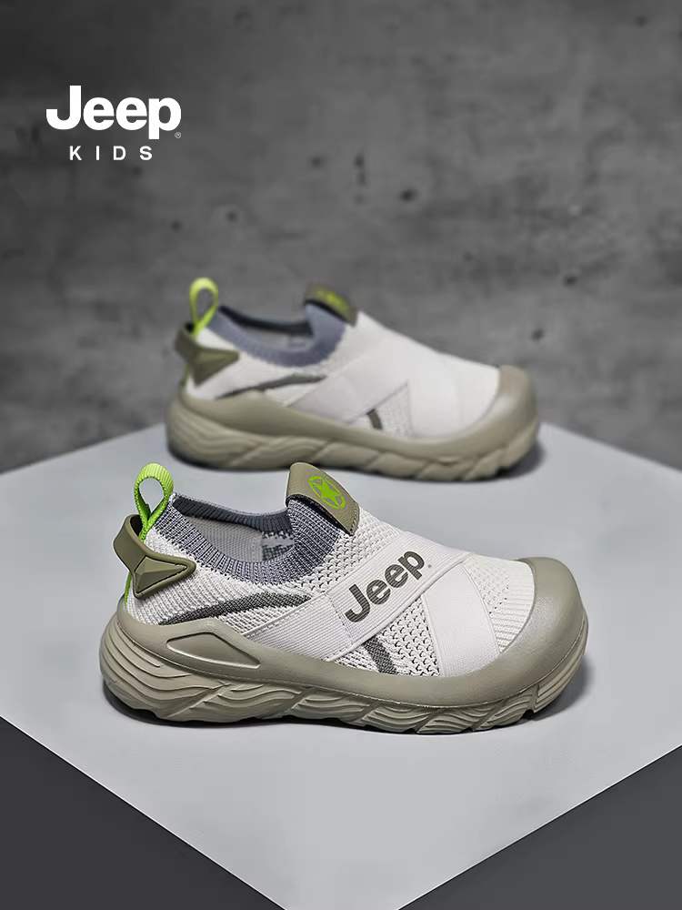 Giày thể thao lưới kiểu lười cho bé trai Jeep, giày trẻ em mùa xuân 2025, giày đi bộ đế mềm mới cho bé trai