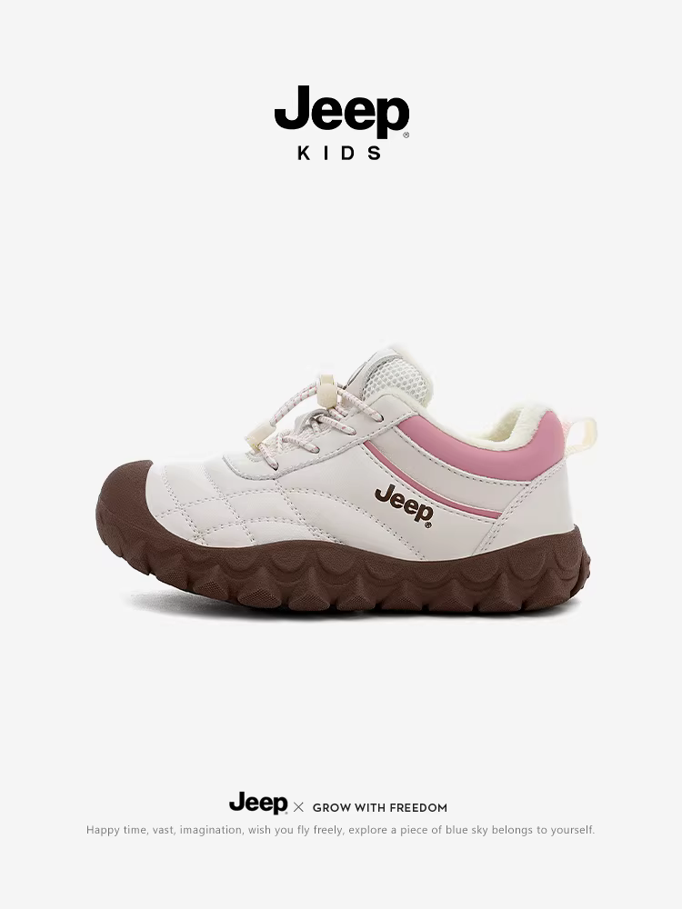 Giày thể thao trẻ em Jeep Giày nữ mùa đông mới 2025 Giày nữ chạy bộ Giày cotton lót lông cừu Giày thường ngày