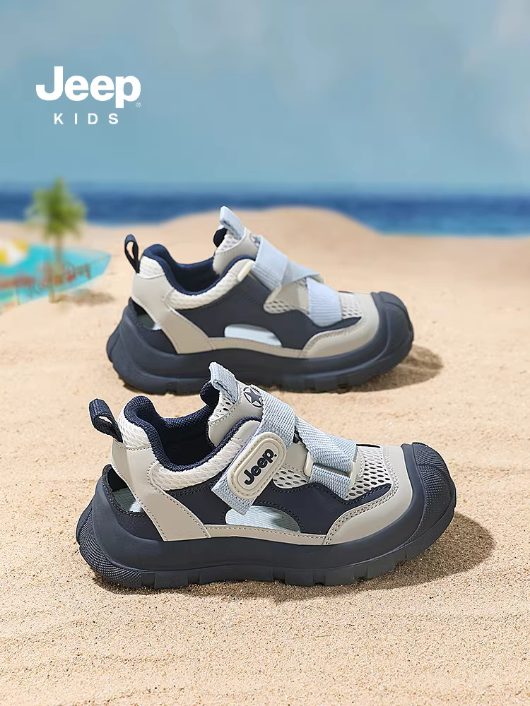 Giày dép trẻ em Jeep, dép sandal bé trai mùa hè 2025, đế mềm, đi biển ngoài trời, giày nước trẻ em, giày thể thao cho trẻ lớn