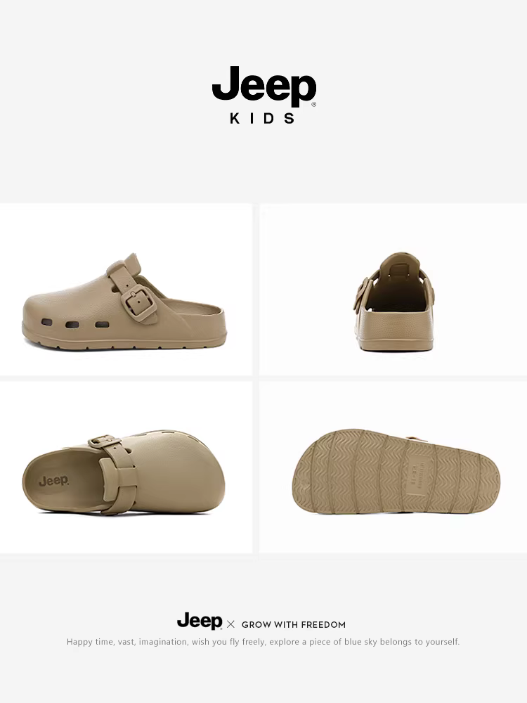 Dép trẻ em Jeep mùa hè 2025 kiểu mới dành cho bé trai, kiểu kín mũi, thoáng khí, kiểu Birkenstock