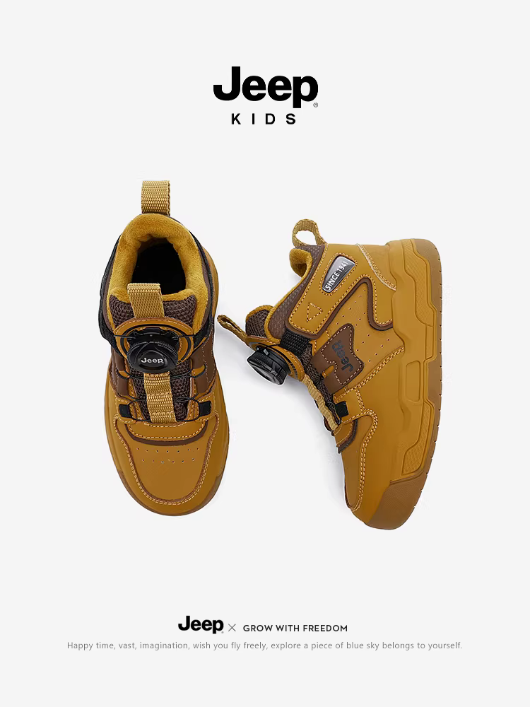 Giày trẻ em Jeep mùa thu đông 2025, giày thể thao cao cổ cho bé trai, giày thể thao cho trẻ lớn, giày cotton đôi