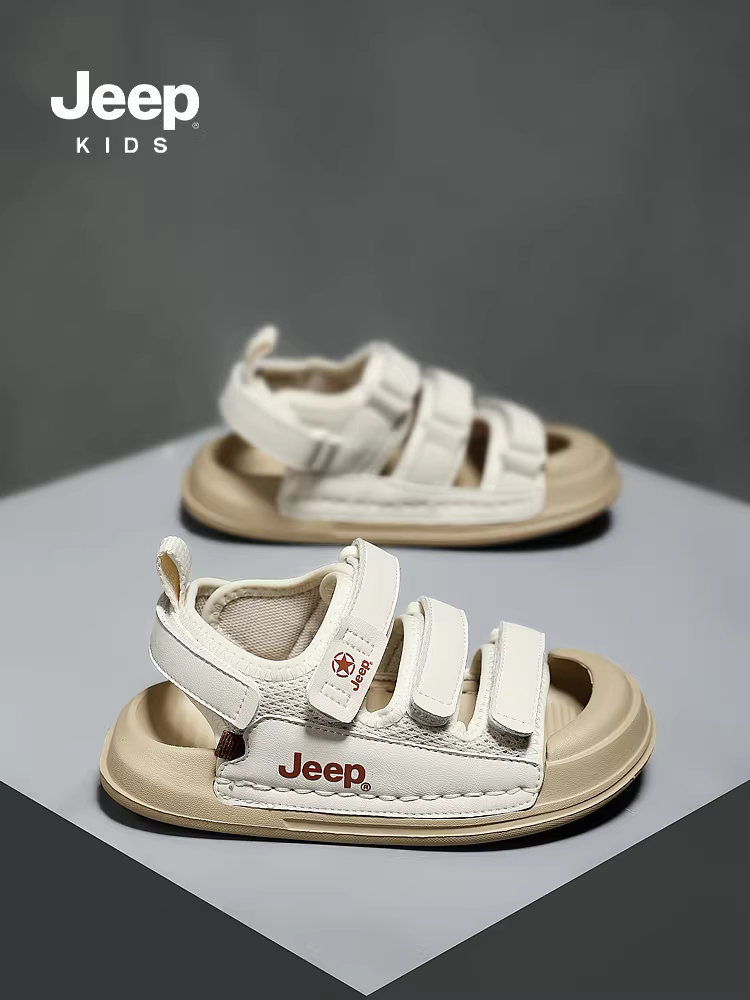 Giày sandal kín mũi cho bé trai Jeep, mẫu mới hè 2024, giày thể thao đi biển đế mềm chống trơn cho bé trai cỡ trung và lớn