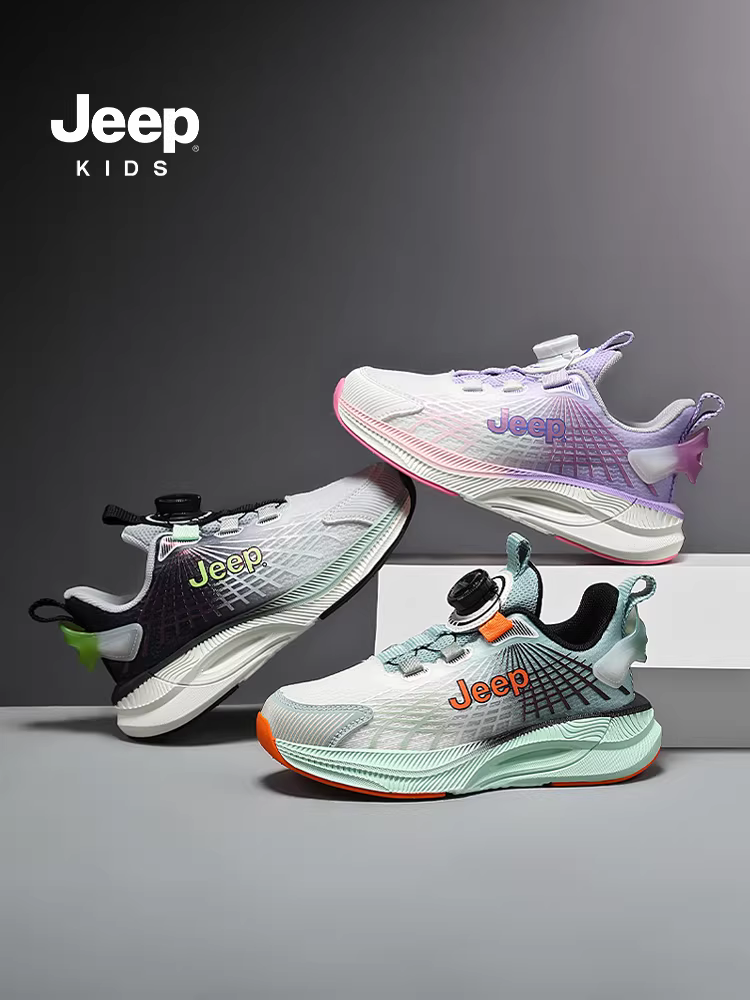 Giày trẻ em Jeep cho bé trai và bé gái, giày thể thao, mẫu xuân thu 2025, giày bố thời thượng và cá tính cho trẻ lớn, giày chạy bộ nhẹ.