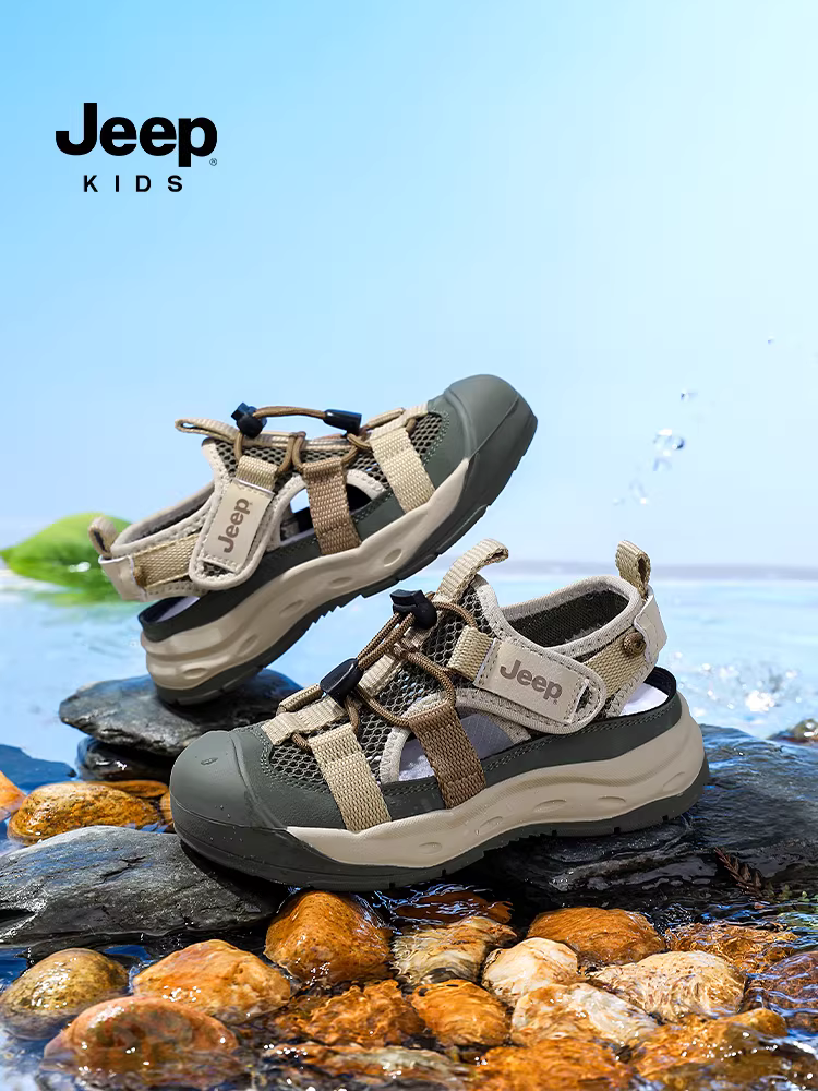 Dép kín mũi trẻ em Jeep, giày bé trai mùa hè 2025, giày nước bé gái, giày đi biển, giày trẻ em thường ngày