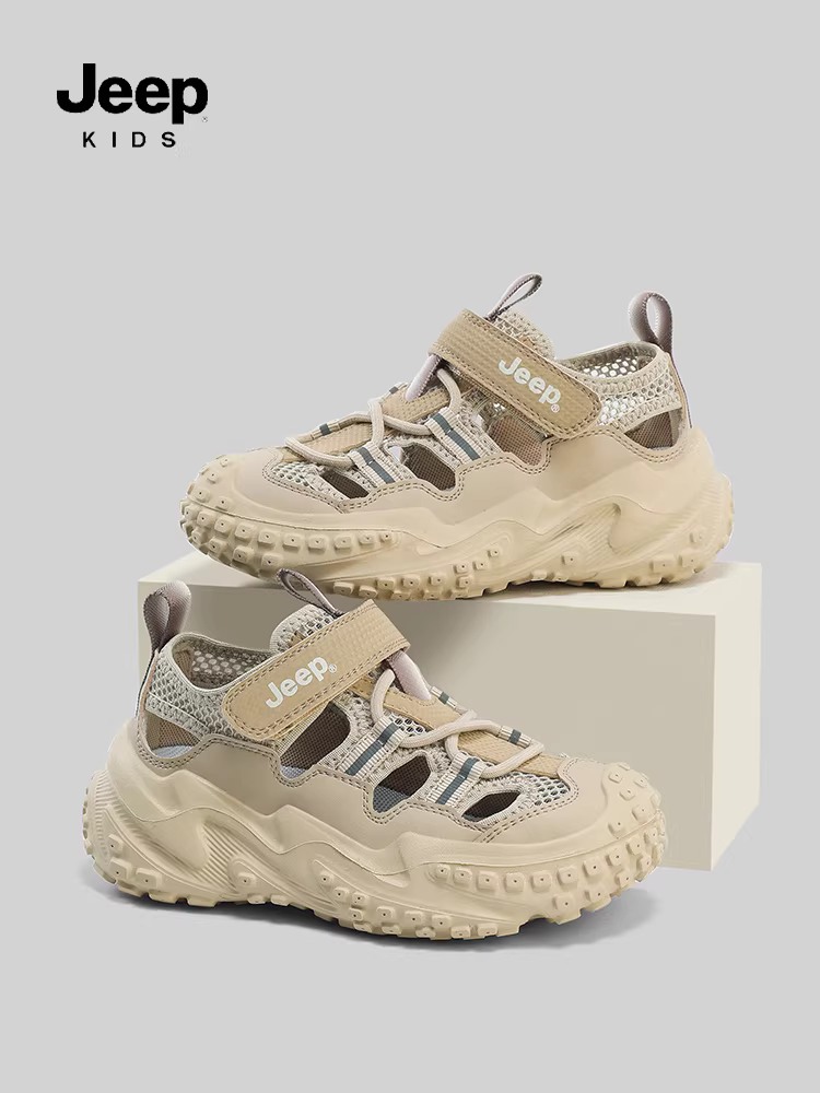 Giày trẻ em Jeep, dép thể thao, mẫu mới hè 2025, giày thoáng khí kiểu rỗng, giày kín mũi cho bé gái, giày cho bé trai.