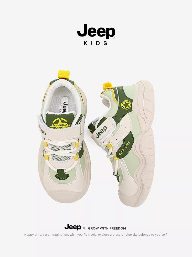 Giày trẻ em Jeep, giày thể thao thoáng khí cho bé trai, mẫu mới thu 2025, giày chạy bộ cho bé gái, trẻ nhỏ, đế mềm nhẹ