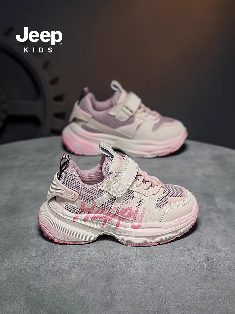 Giày trẻ em kiểu mùa hè đế mềm Jeep, giày trẻ em mới 2025, giày thể thao trẻ em có khóa dán lưới, giày bố