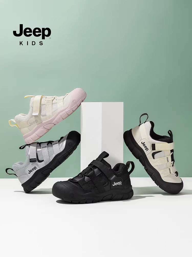 Giày trẻ em Jeep giày thể thao bé trai 2025 mới mùa thu lưới thoáng khí giày trẻ em đế mềm giày đi bộ đường dài cho bé gái