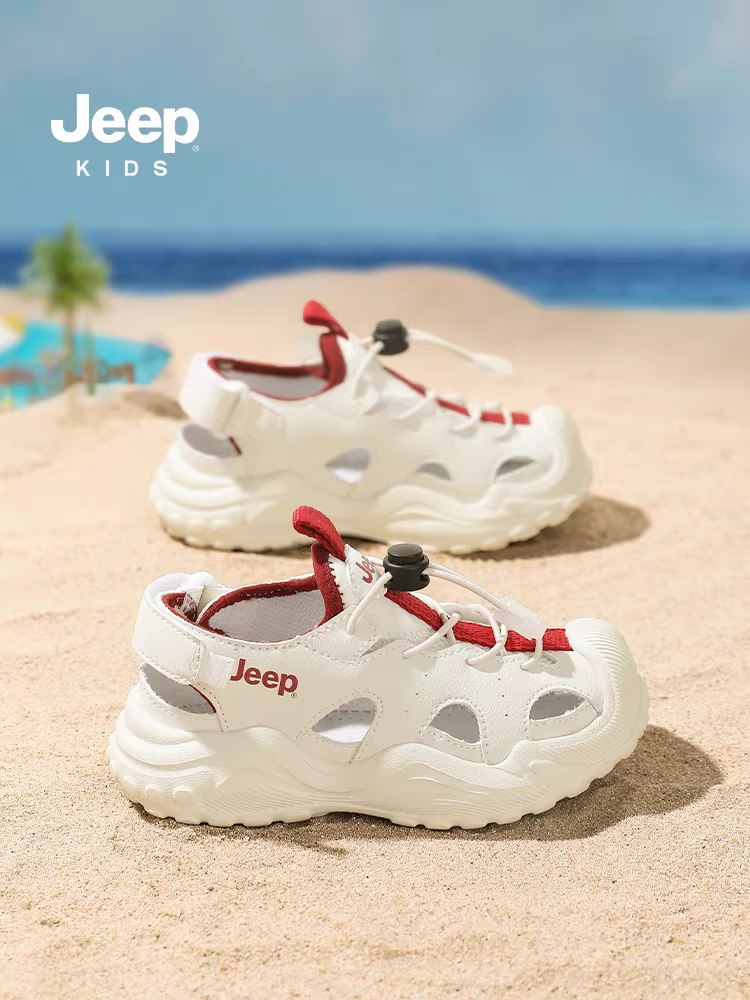 Giày khung khung cho bé gái, dép thể thao chạy bộ mũi kín, giày trẻ em mới mùa hè 2025, giày đi biển cho bé gái.