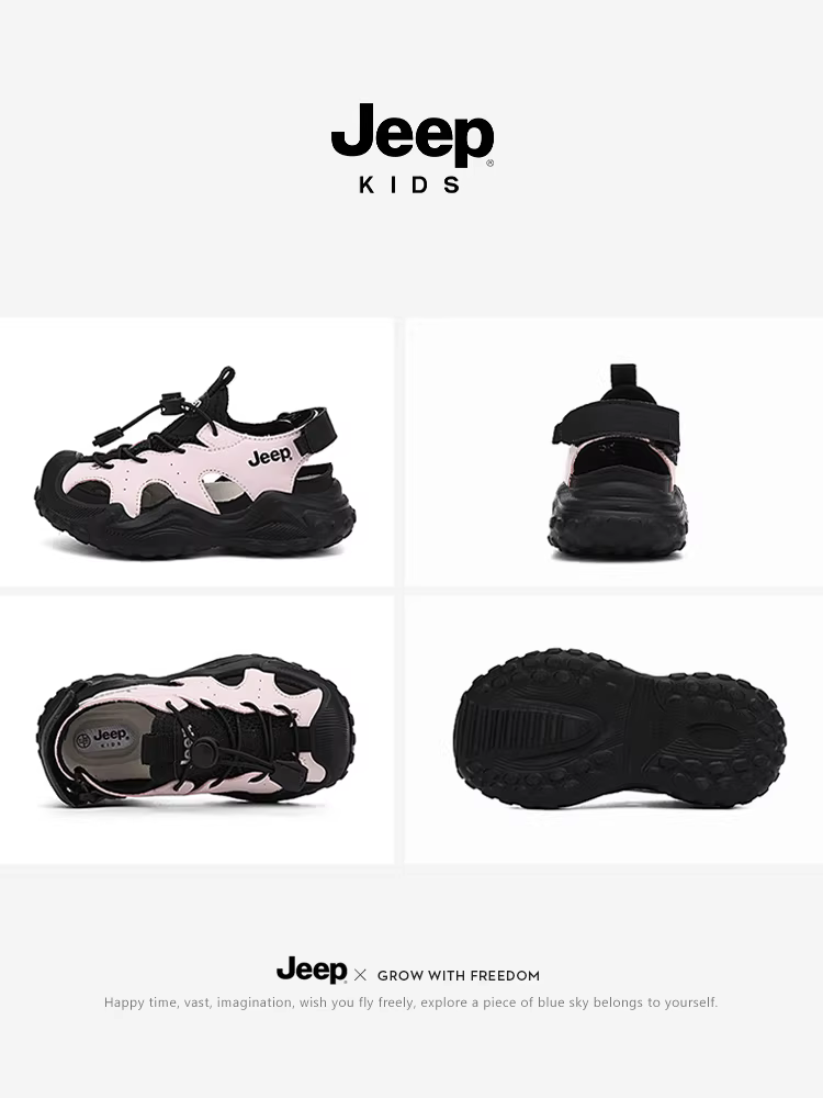 Giày khung khung cho bé gái, dép thể thao chạy bộ mũi kín, giày trẻ em mới mùa hè 2025, giày đi biển cho bé gái.