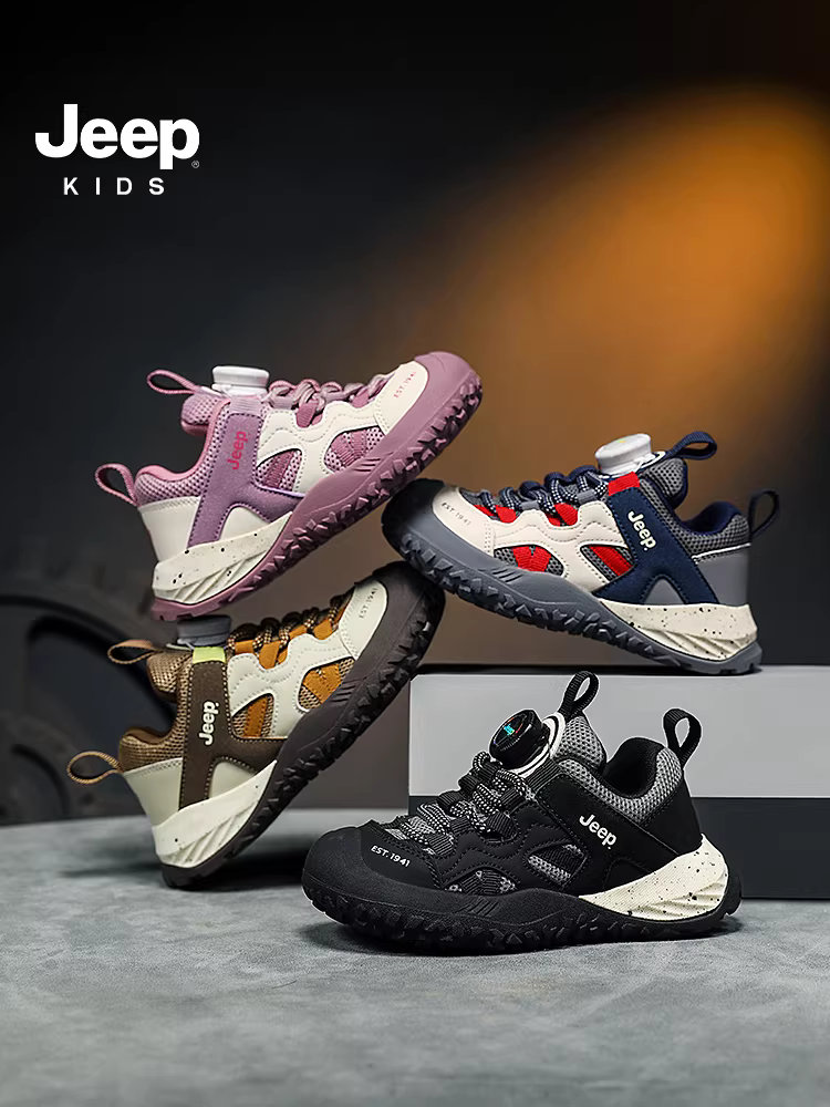 Giày thể thao lưới trẻ em mùa thu 2025, giày leo núi ngoài trời đế mềm cho bé gái