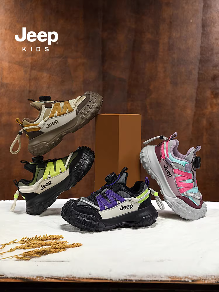 Giày bé trai Jeep lót lông cừu, giày cotton đôi, giày thể thao trẻ em mới mùa đông 2025, mẫu thu đông, giày bé gái, chống trơn trượt.