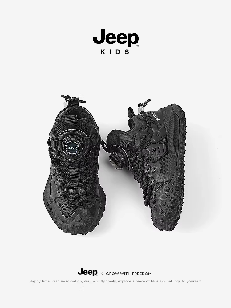 Giày trẻ em Jeep, giày nam bé trai, mùa đông 2025, mới, chống trơn trượt, lót lông cừu, giữ ấm, giày cotton, giày thể thao trẻ em ngoài trời